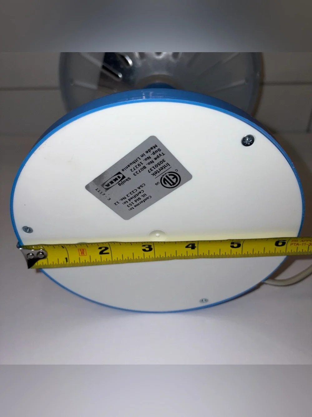 IKEA Blue and White Retro Mushroom Table Lamp